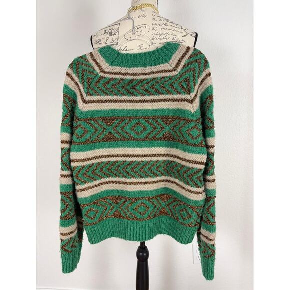 B20 Scotch & Soda Sweater Metallic Fair Isle Womens Small Folklore Swiftie Cozy - Picture 5 of 8